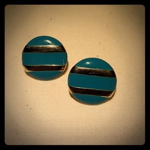Turquoise and gold clip earrings